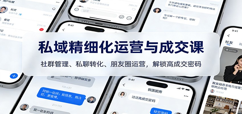 私域精细化运营与成交课：社群管理、私聊转化、朋友圈运营，解锁高成交密码-资源共享