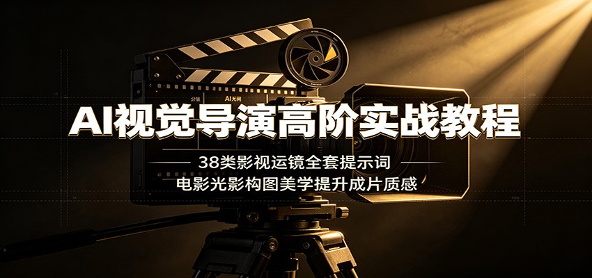 AI视觉导演高阶实战教程：38类影视运镜全套提示词，电影光影构图美学提升成片质感-资源共享
