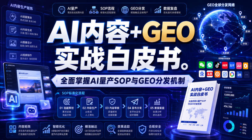 AI内容+GEO实战白皮书,全面掌握AI量产SOP与GEO分发机制【文档】-资源共享