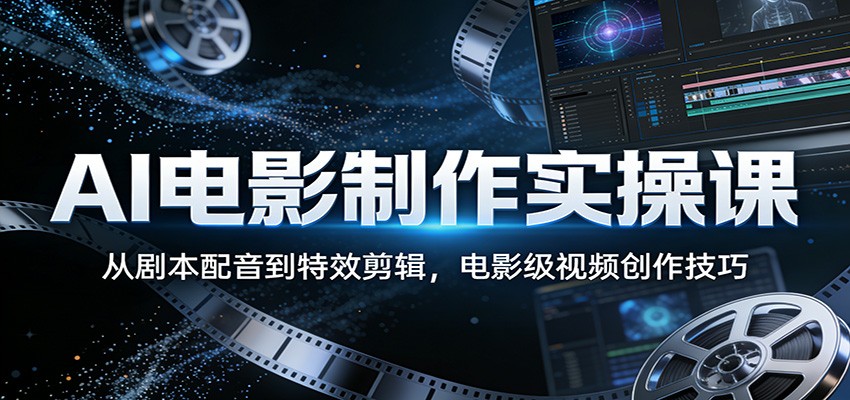 AI电影制作实操课：从剧本配音到特效剪辑，电影级视频创作技巧-资源共享