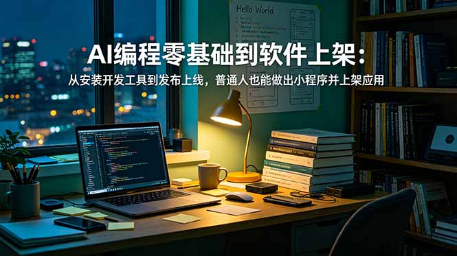 AI编程零基础到软件上架：从安装开发工具到发布上线，普通人也能做出小程序并上架应用商店-资源共享