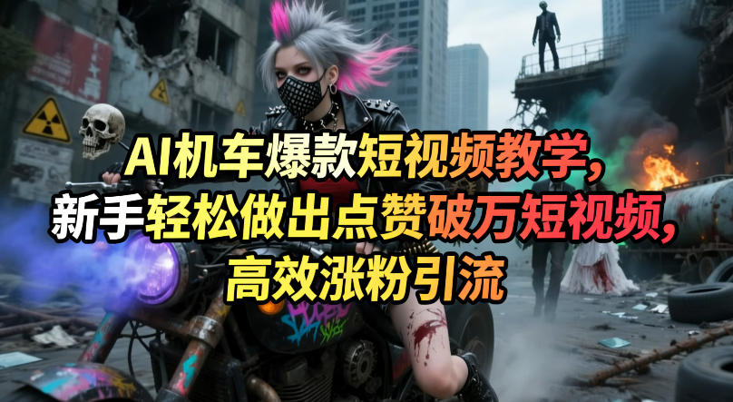 AI机车爆款短视频教学,新手轻松做出点赞破万短视频,高效涨粉引流-资源共享