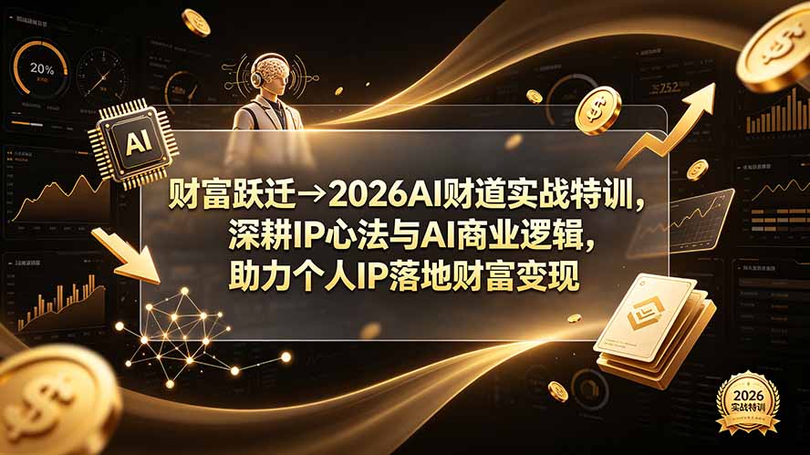 财富跃迁→2026AI财道实战特训，深耕IP心法与AI商业逻辑，助力个人IP落地财富变现-资源共享