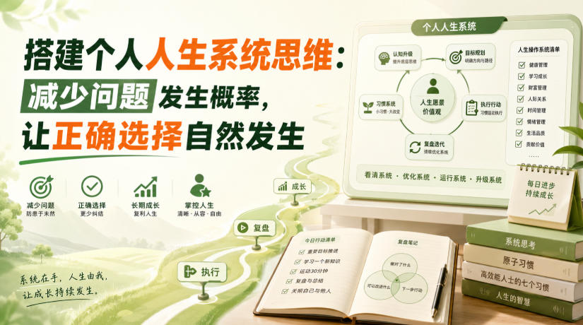 付费文章：搭建个人人生系统思维：减少问题发生概率，让正确选择自然发生-资源共享