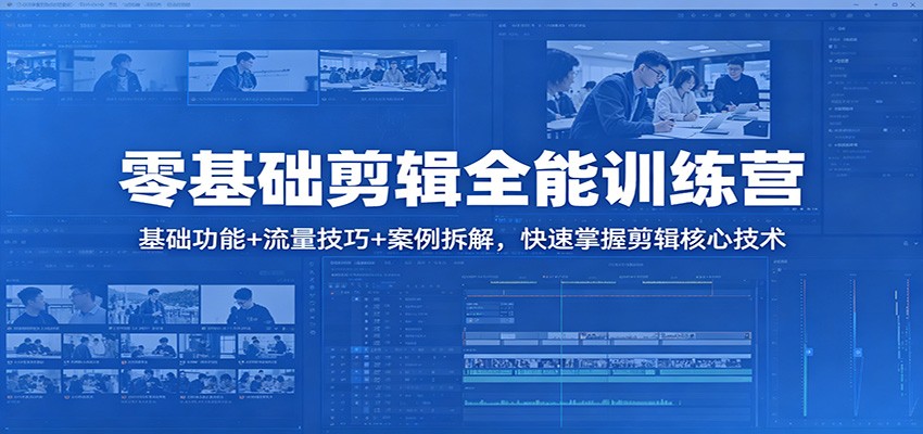 零基础剪辑全能训练营：基础功能+流量技巧+案例拆解，快速掌握剪辑核心技术-资源共享