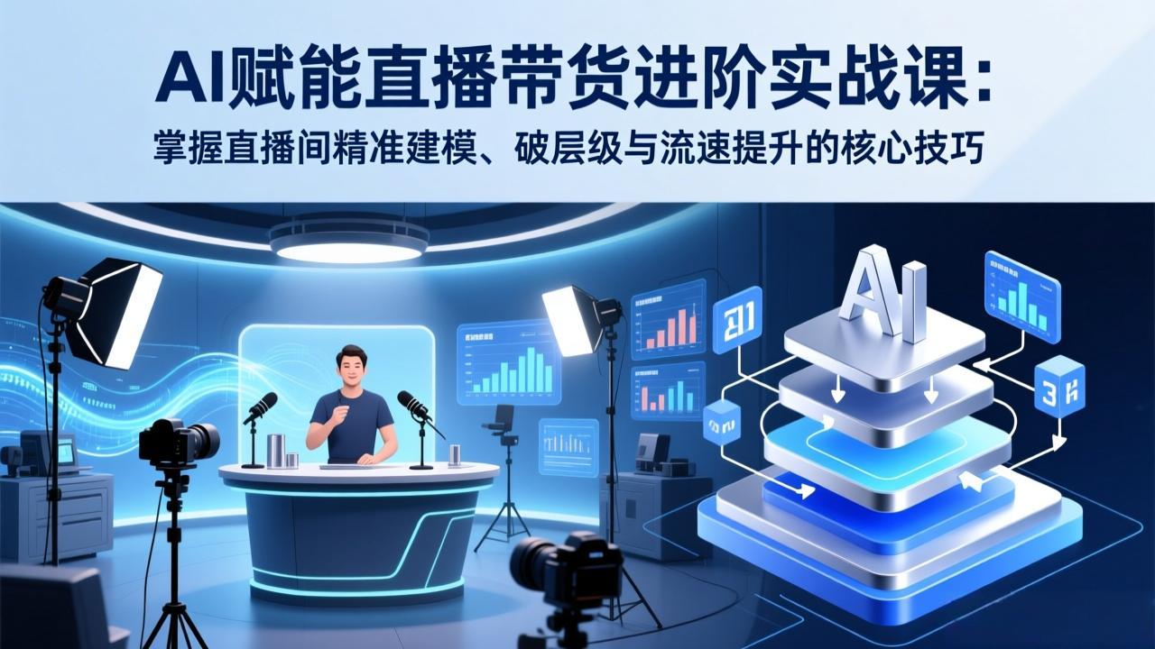 AI赋能直播带货进阶实战课：掌握直播间精准建模、破层级与流速提升的核心技巧-资源共享