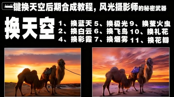 一键换天空后期合成教程，风光摄影师的秘密武器-资源共享