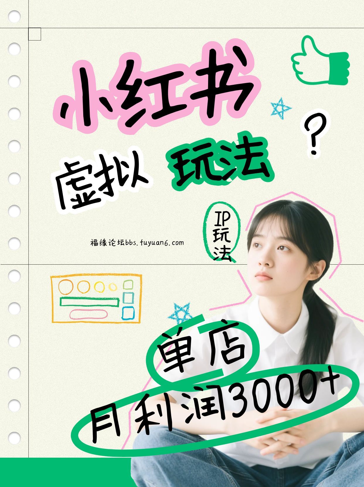 小红书虚拟玩法(铺货流和单品玩法)，单店月利润3000+，IP打法+原创商品(0违规)-资源共享