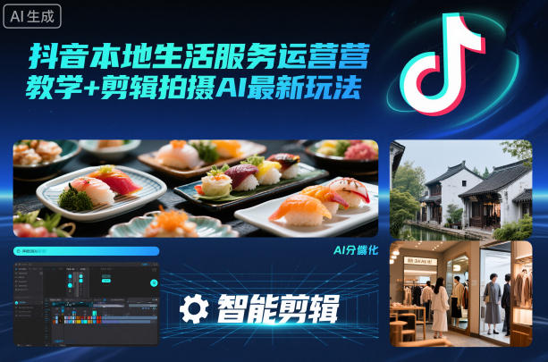 抖音本地生活服务运营教学+剪辑拍摄AI最新玩法-资源共享