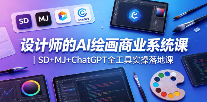 设计师的AI绘画商业系统课|SD+MJ+ChatGPT全工具实操落地课-资源共享