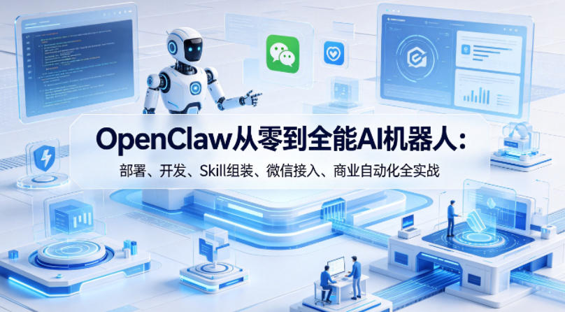 OpenClaw从零到全能AI机器人：部署、开发、Skill组装、微信接入、商业自动化全实战-资源共享