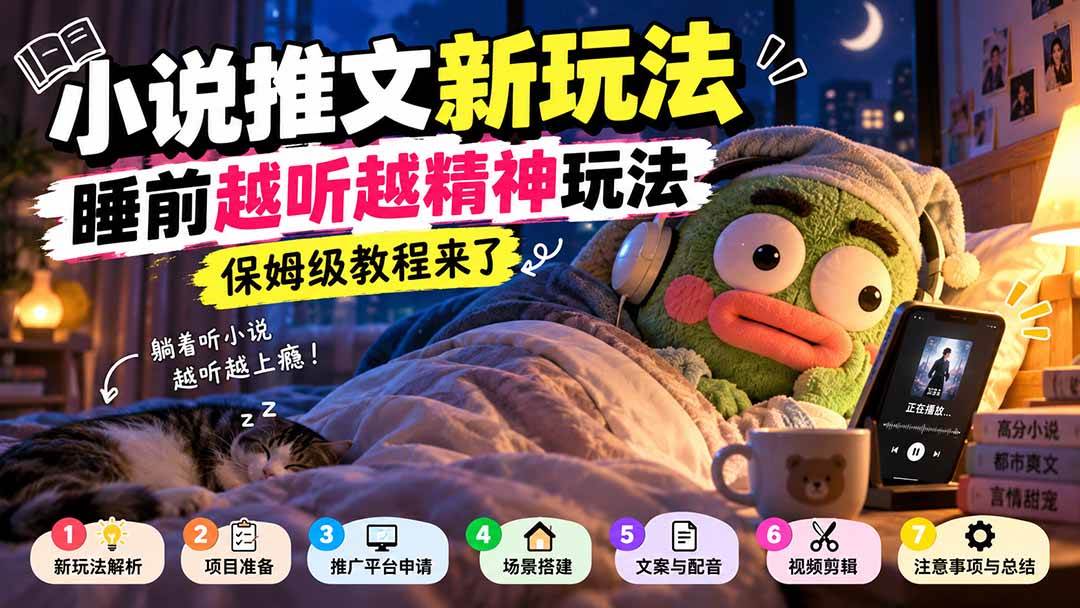 （20947期）小说推文新玩法，睡前越听越精神玩法，保姆级教程来了-资源共享
