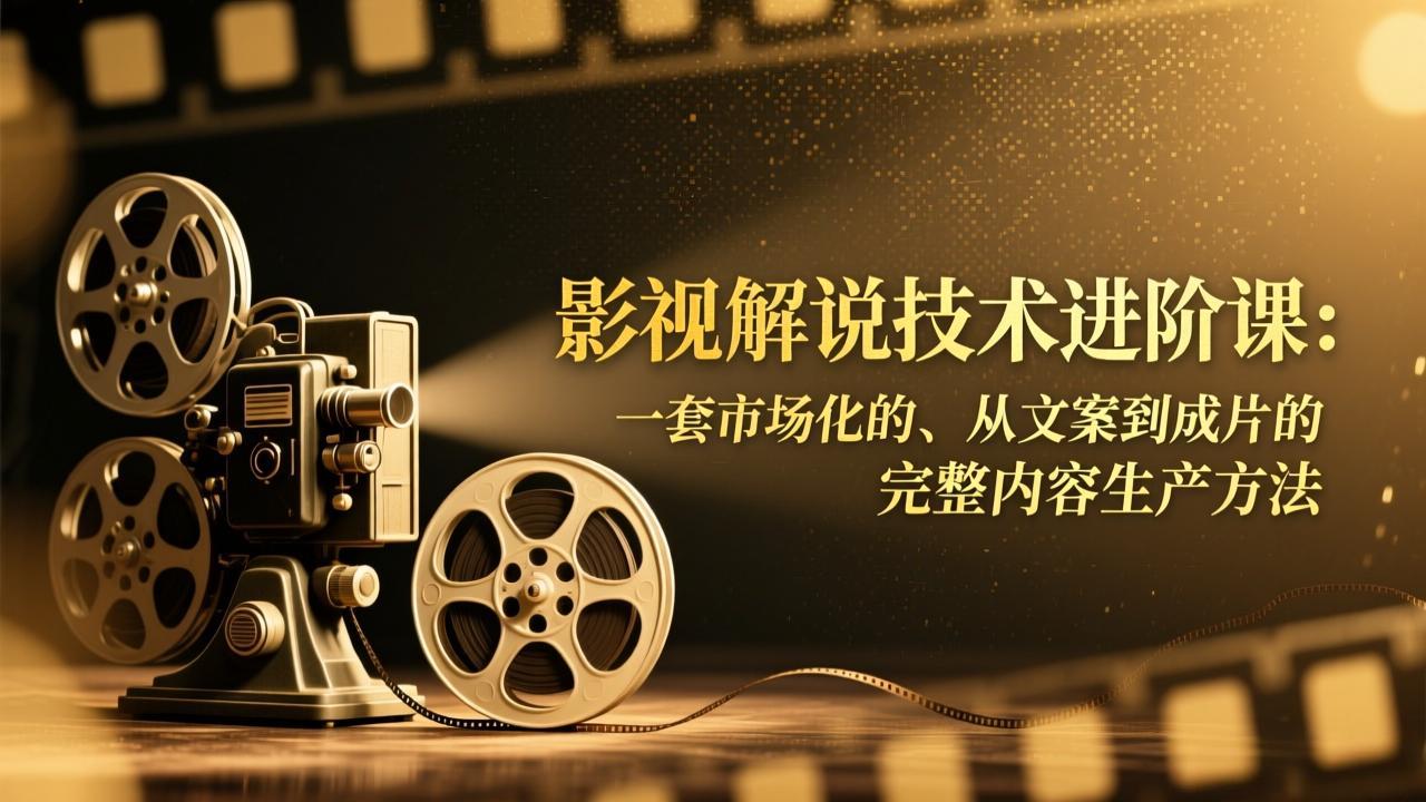 影视解说技术进阶课：一套市场化的、从文案到成片的完整内容生产方法-资源共享