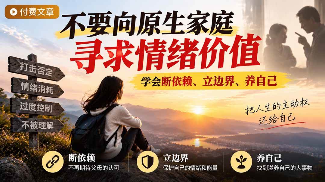 (21132期)付费文章:不要向原生家庭寻求情绪价值,学会断依赖、立边界、养自己-资源共享