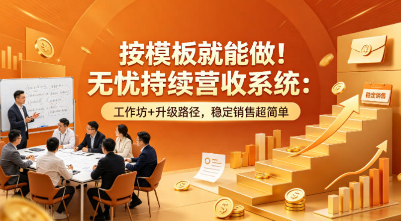 按模板就能做！无忧持续营收系统：工作坊+升级路径，稳定销售超简单【原创双语字幕】-资源共享