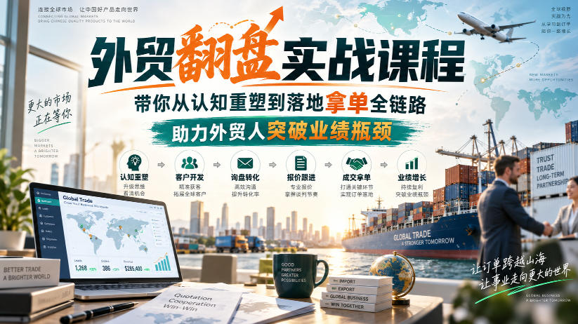 外贸翻盘实战课程,带你从认知重塑到落地拿单全链路,助力外贸人突破业绩瓶颈-资源共享