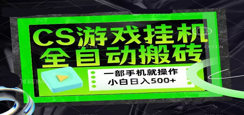 CSGO游戏挂机捡漏搬砖，超稳定的项目，带领1000+小白实现日入500+-资源共享
