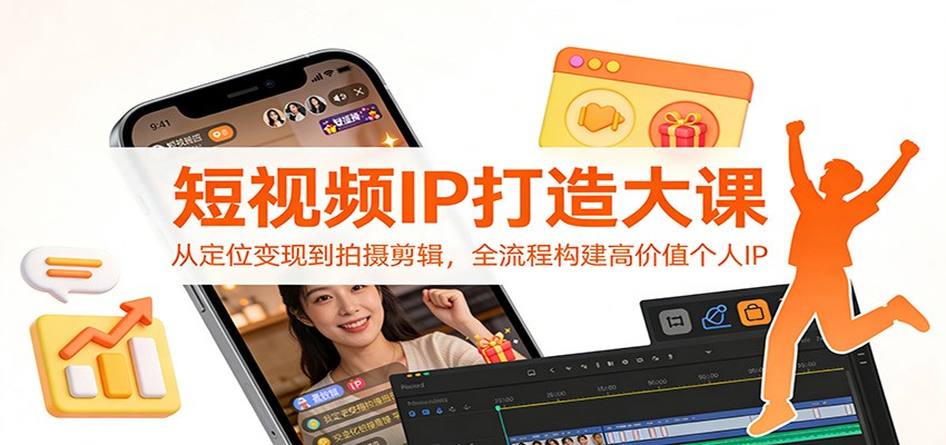 短视频IP打造大课：从定位变现到拍摄剪辑，全流程构建高价值个人IP-资源共享