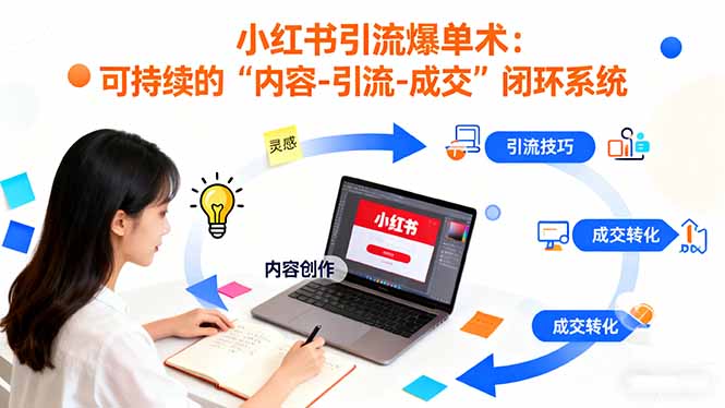 小红书引流爆单术：构建一套低成本 可持续的“内容-引流-成交”闭环系统-资源共享