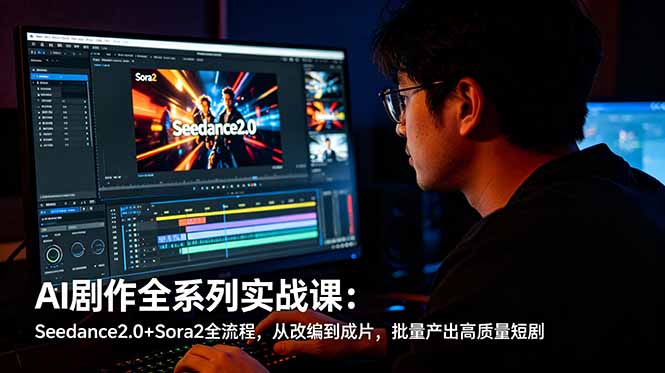 AI剧作全系列实战课：Seedance2.0+Sora2全流程，从改编到成片，批量产出高质量短剧-资源共享