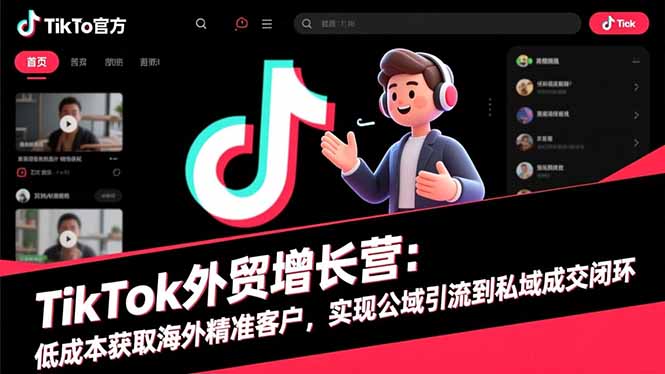 TikTok外贸增长营：低成本获取海外精准客户，实现公域引流到私域成交闭环-资源共享
