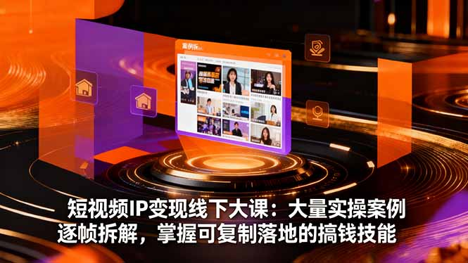 短视频IP变现线下大课：大量实操案例逐帧拆解，掌握可复制落地的搞钱技能-资源共享
