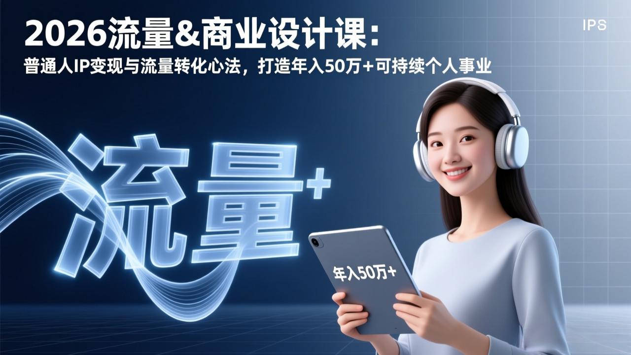 2026流量&商业设计课：普通人IP变现与流量转化心法，打造年入50万+可持续个人事业-资源共享