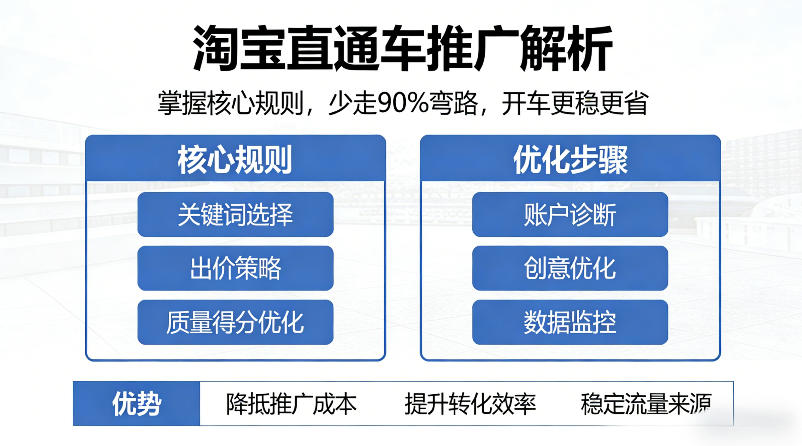 淘宝直通车推广解析,掌握核心规则,少走90%弯路,开车更稳更省-资源共享