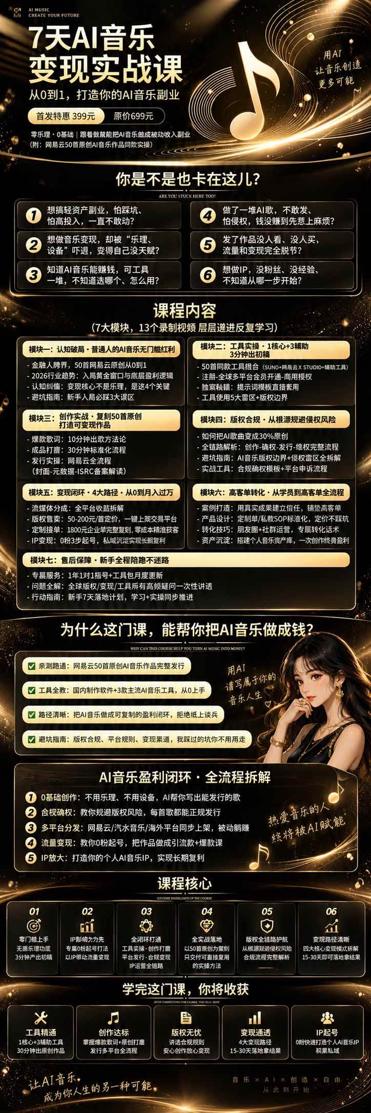 （20442期）AI音乐创作变现营：零乐理掌握工具、歌词、人声、版权、发行及0粉起号变现，50—200元/首+月收益10000+-资源共享