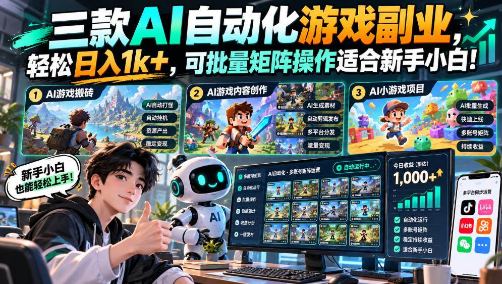 （20699期）三款长期稳定AI自动化游戏，日入千元，毫无保留的全部教给你！-资源共享