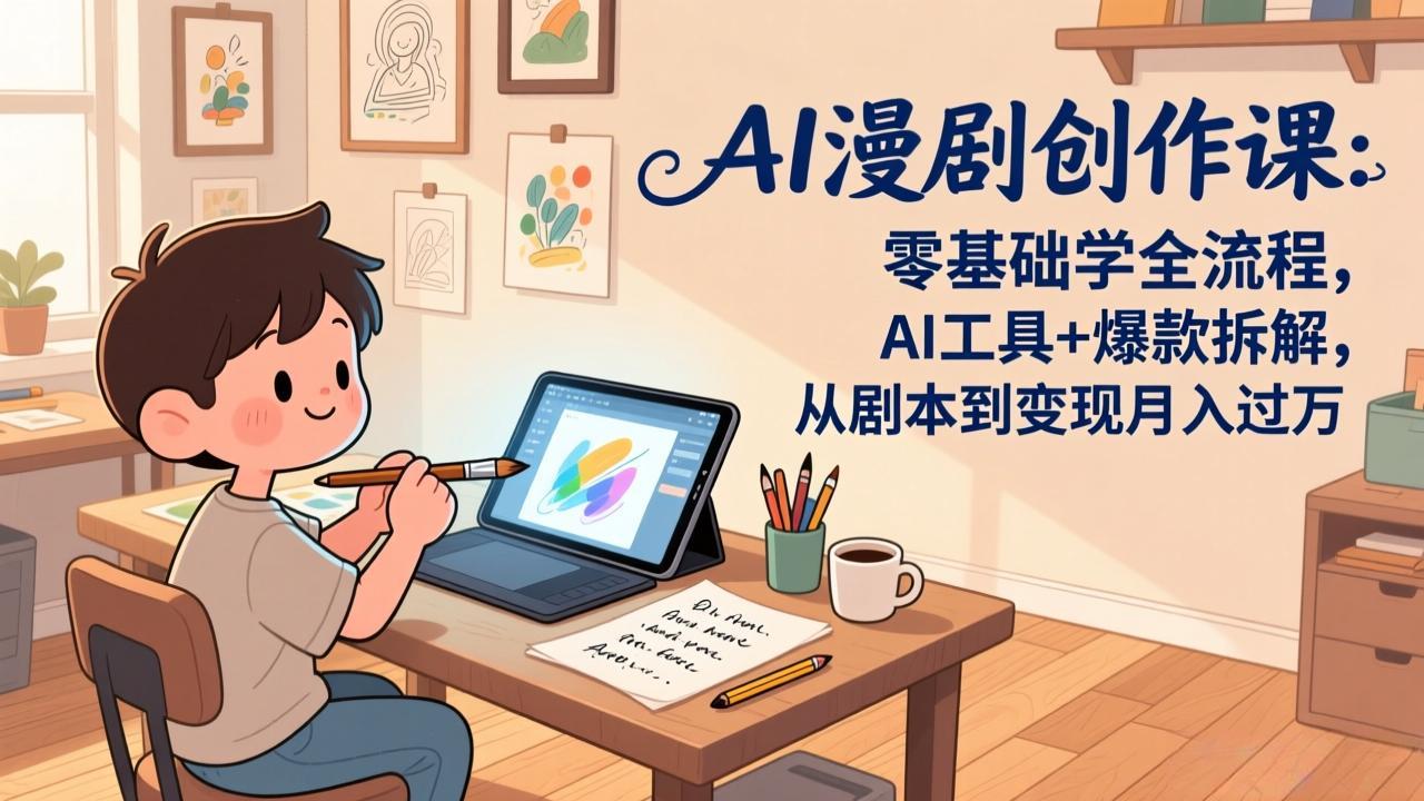 AI漫剧创作课：零基础学全流程，AI工具+爆款拆解，从剧本到变现月入过万-资源共享