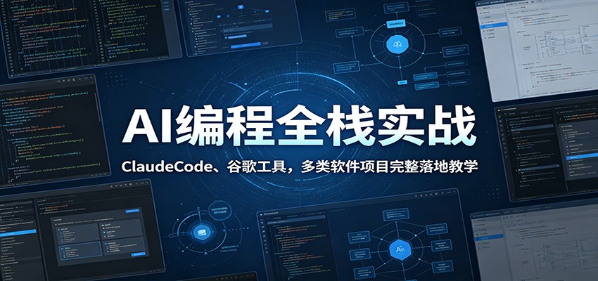 AI编程全栈实战:ClaudeCode、谷歌工具,多类软件项目完整落地教学-资源共享