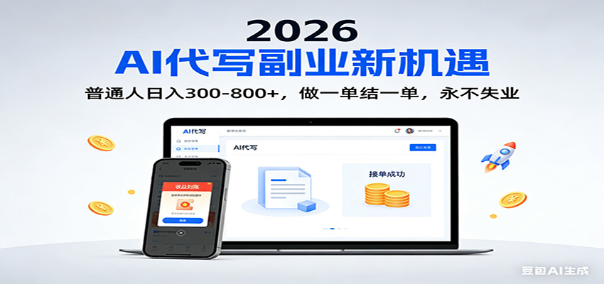 2026 副业首选！AI 代写日入 300-800，普通人0门槛，做一单结一单！-资源共享