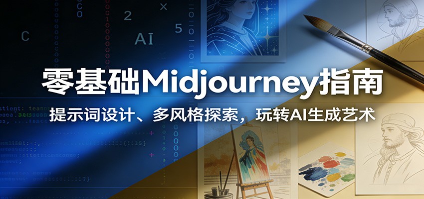图片[1]-零基础Midjourney指南：提示词设计、多风格探索，玩转AI生成艺术-资源共享