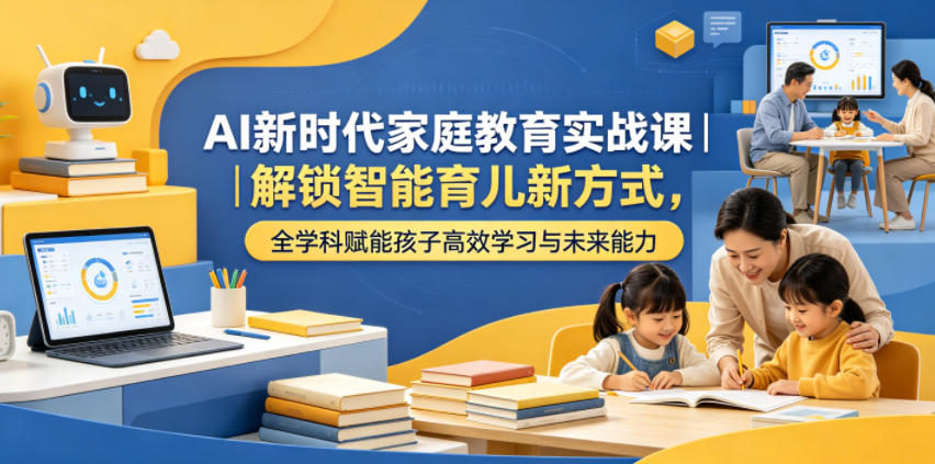 AI新时代家庭教育实战课｜解锁智能育儿新方式，全学科赋能孩子高效学习与未来能力-资源共享