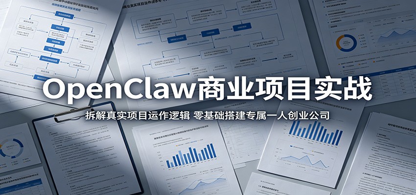 OpenClaw商业项目实战:拆解真实项目运作逻辑,零基础搭建专属一人创业公司-资源共享