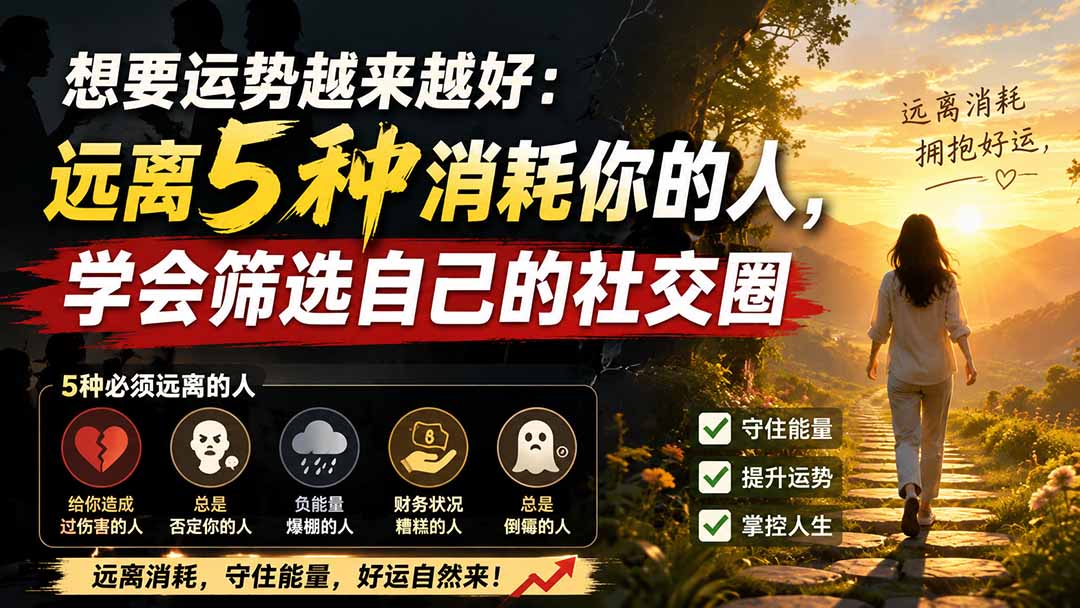 付费文章:想要运势越来越好:远离5种消耗你的人,学会筛选自己的社交圈-资源共享