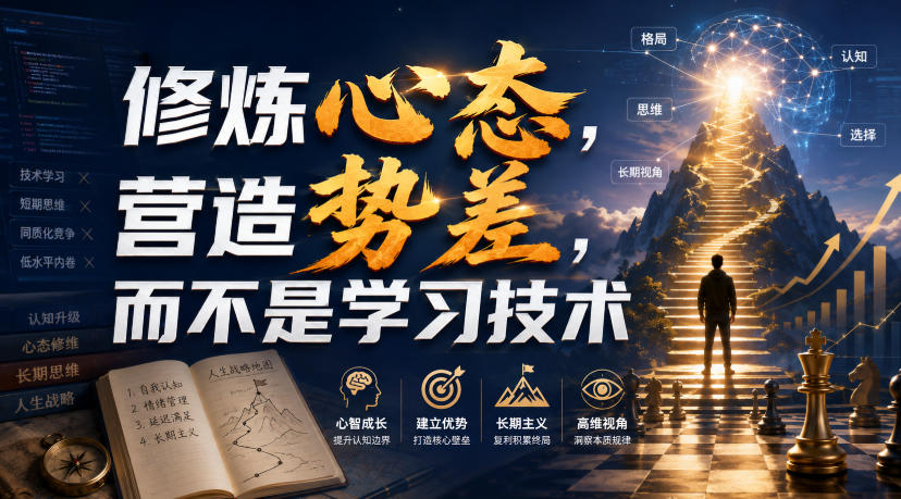 付费文章：修炼心态，营造势差，而不是学习技术-资源共享