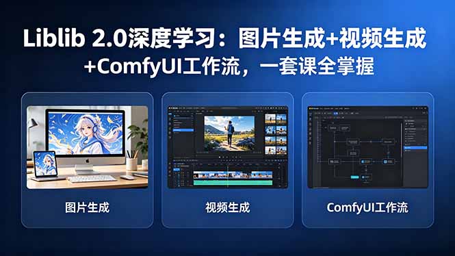 Liblib 2.0深度学习:图片生成+视频生成+ComfyUI工作流,一套课全掌握-资源共享