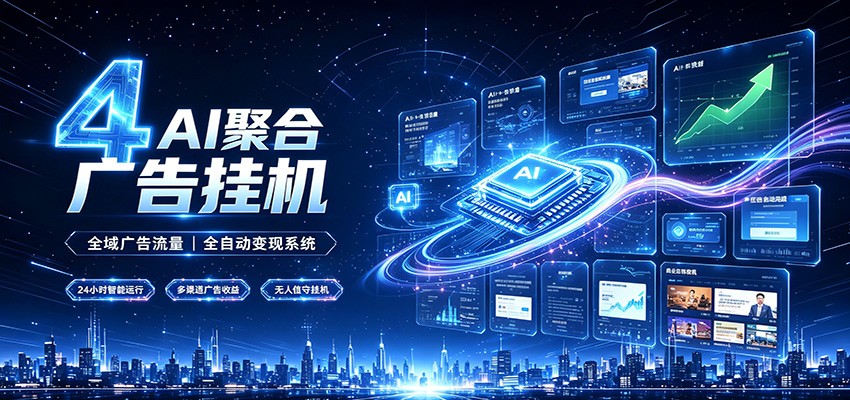 全域广告流量聚合，AI无人挂机稳赚佣金，打造长期稳定被动收入副业-资源共享