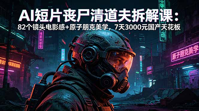 AI短片《丧尸清道夫》拆解课:82个镜头电影感+原子朋克美学,7天3000元国产天花板-资源共享
