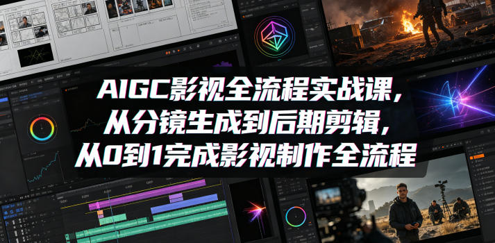 AIGC影视全流程实战课,从分镜生成到后期剪辑,从0到1完成影视制作全流程-资源共享