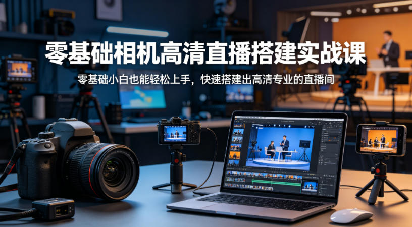 零基础相机高清直播间搭建实战课，小白也能轻松上手，快速搭建出高清专业的直播间-资源共享