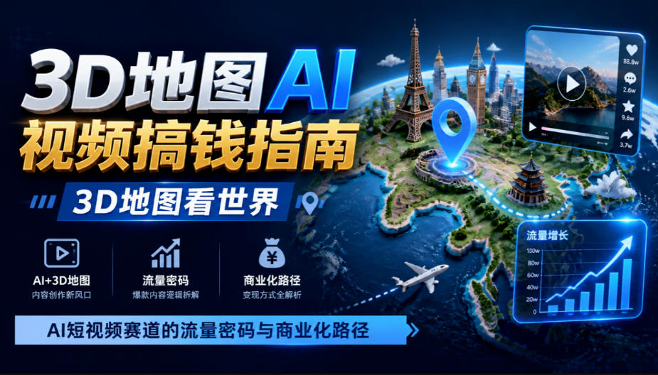3D地图AI视频搞钱指南,3D地图看世界,AI短视频赛道的流量密码与商业化路径【文档】 3D地图AI视频搞钱指南,3D地图看世界,AI短视频赛道的流量密码与商业化路径【文档】