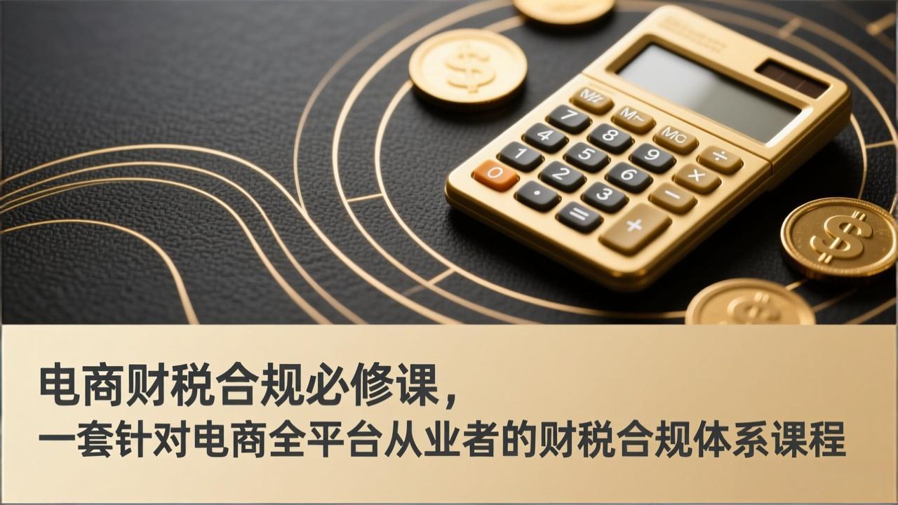 电商财税合规必修课，是一套针对电商全平台从业者的财税合规体系课程-资源共享