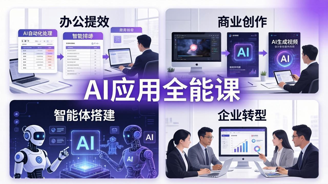 AIGC 应用全能课：办公提效、商业创作、智能体搭建、企业转型，一站式学会AI应用-资源共享