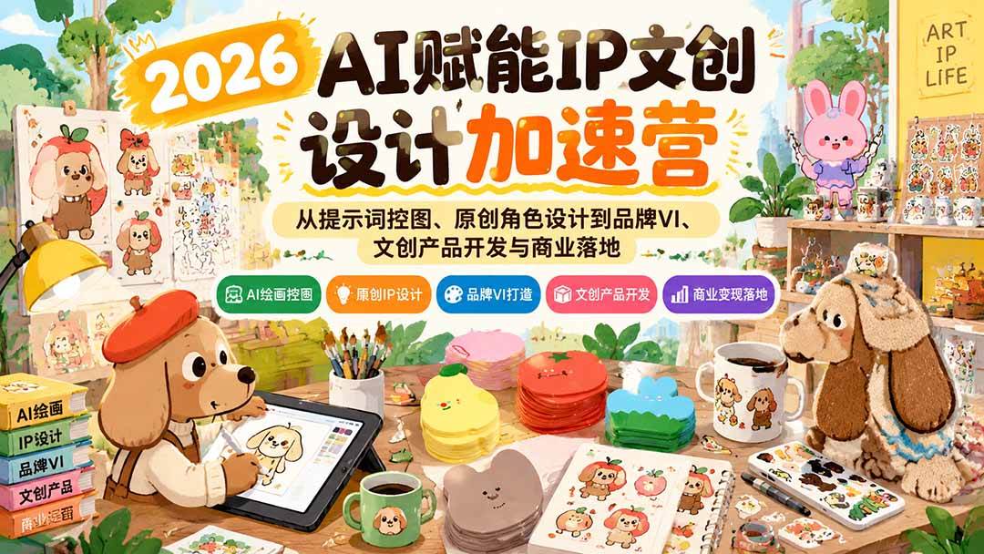 (21151期)2026AI赋能IP文创设计加速营:从提示词控图、原创角色设计到品牌VI、文创产品开发与商业落地 (21151期)2026AI赋能IP文创设计加速营:从提示词控图、原创角色设计到品牌VI、文创产品开发与商业落地