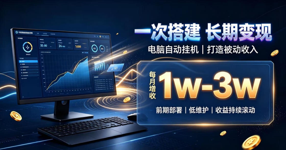 一份投入长期收益,电脑自动挂G类目,搭建被动收入每月增收1w-3w【揭秘】 一份投入长期收益,电脑自动挂G类目,搭建被动收入每月增收1w-3w【揭秘】