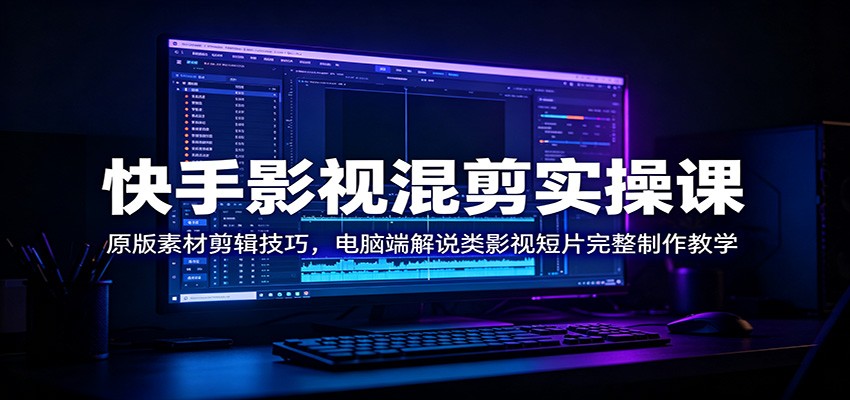 快手影视混剪实操课:原版素材剪辑技巧,电脑端解说类影视短片完整制作教学-资源共享