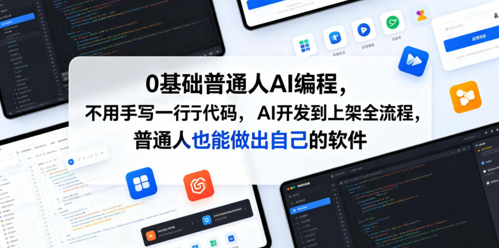 0基础普通人AI编程,不用手写一行代码,AI开发到上架全流程,普通人也能做出自己的软件-资源共享
